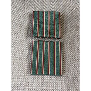 2 Longaberger Imperial Stripe Fabric Napkin 17"